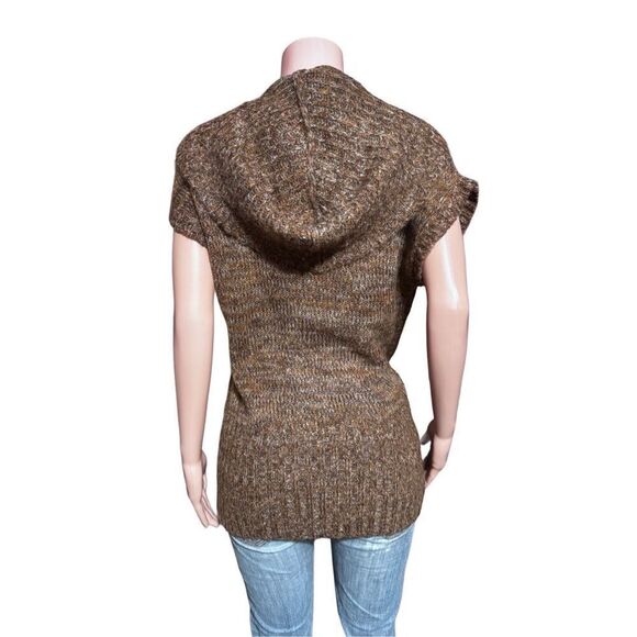 Pulp short sleeve wide placket coffee bean jumper knit pullover sweater M - Picture 7 of 7